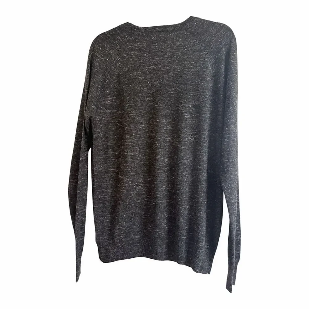 ✨Porter & Ash Men’s Heathered Gray Wool Linen CrewNeck Lightweight Sz L Sweater✨